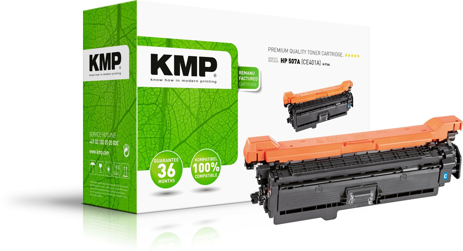 KMP H-T166 - 120 g - Cyan - kompatibel - Tonerpatrone (Alternative zu: HP 507A)