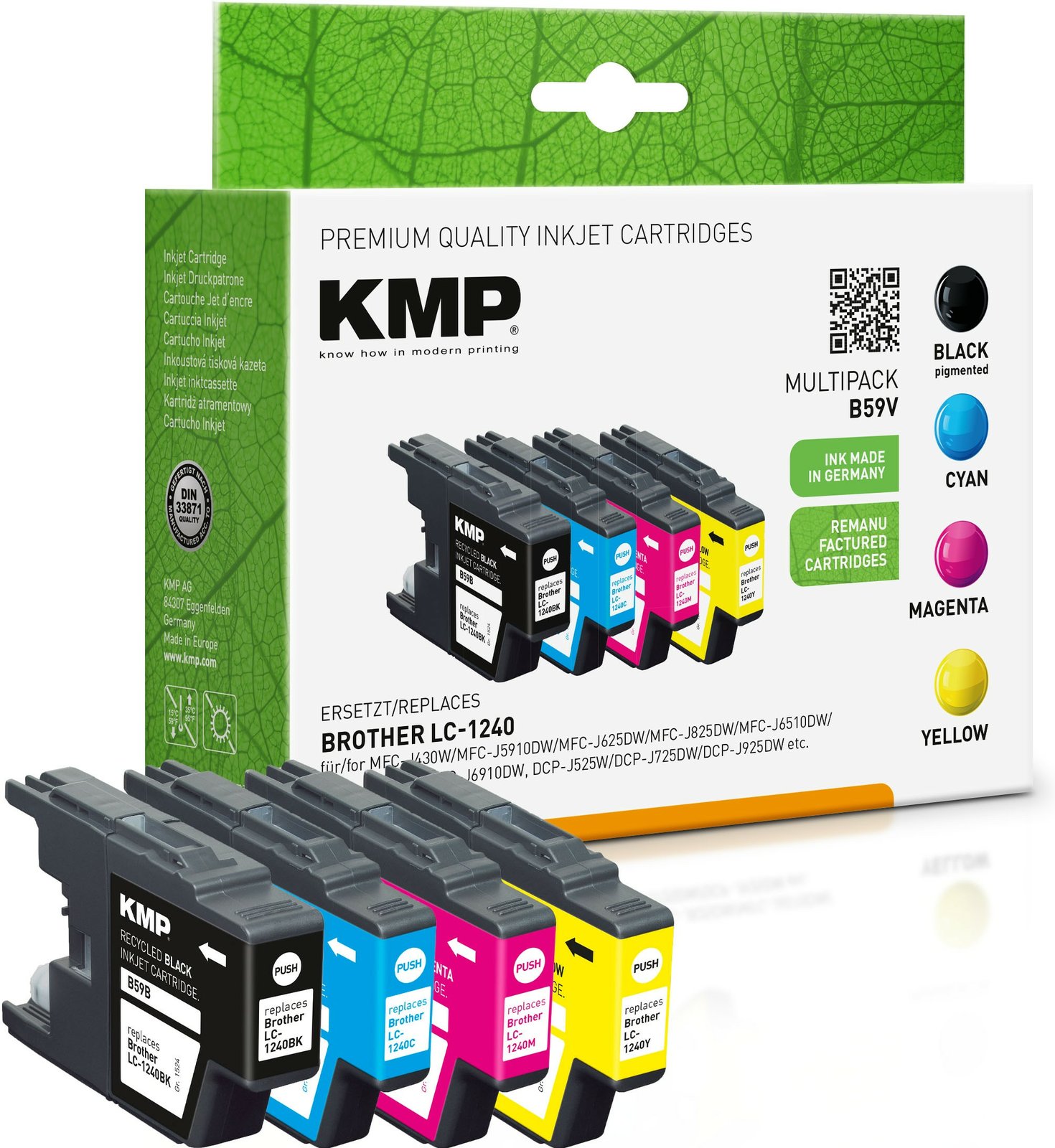 KMP MULTIPACK B59V - 4er-Pack - Schwarz, Gelb, Cyan, Magenta - kompatibel - Tintenpatrone