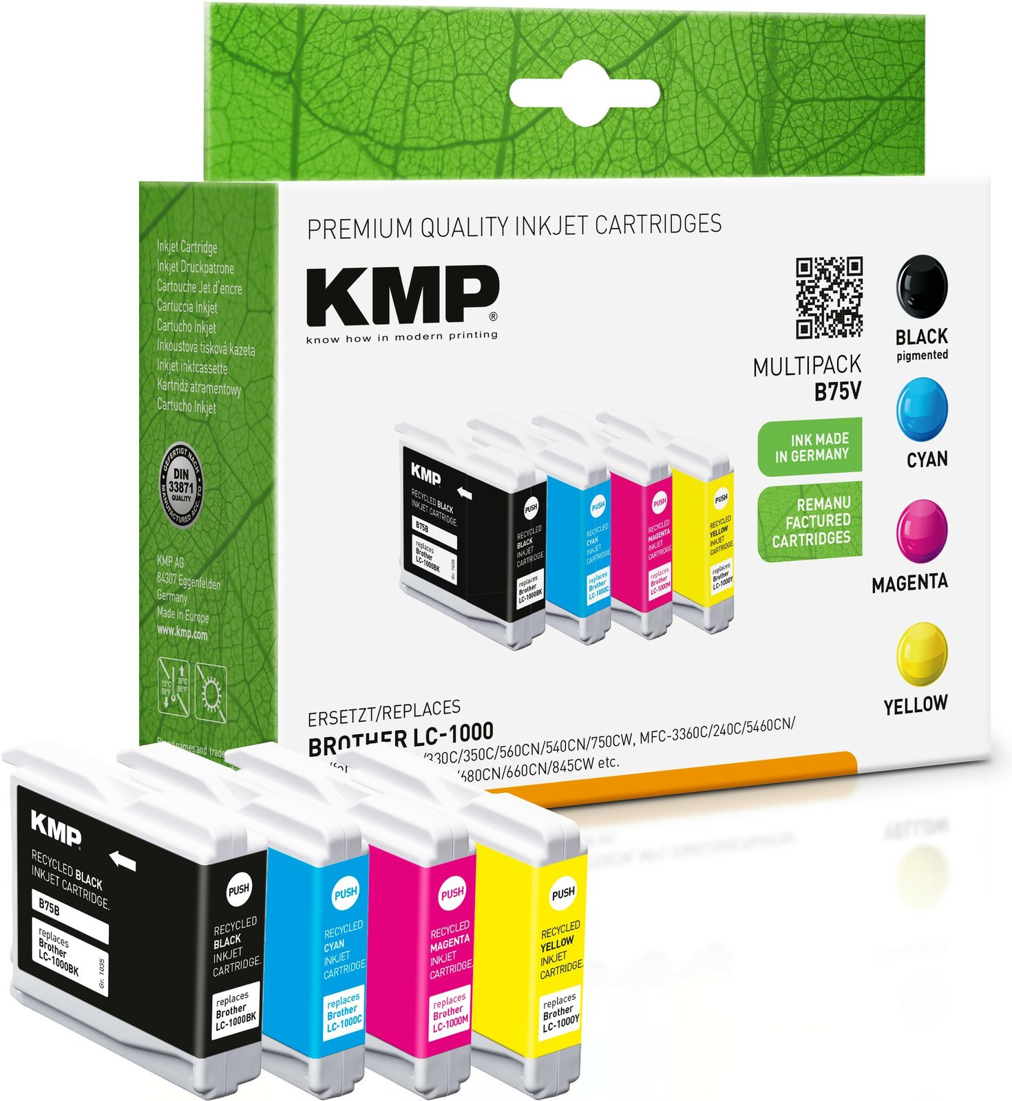 KMP MULTIPACK B75V - 4er-Pack - Schwarz, Gelb, Cyan, Magenta - kompatibel - Tintenpatrone