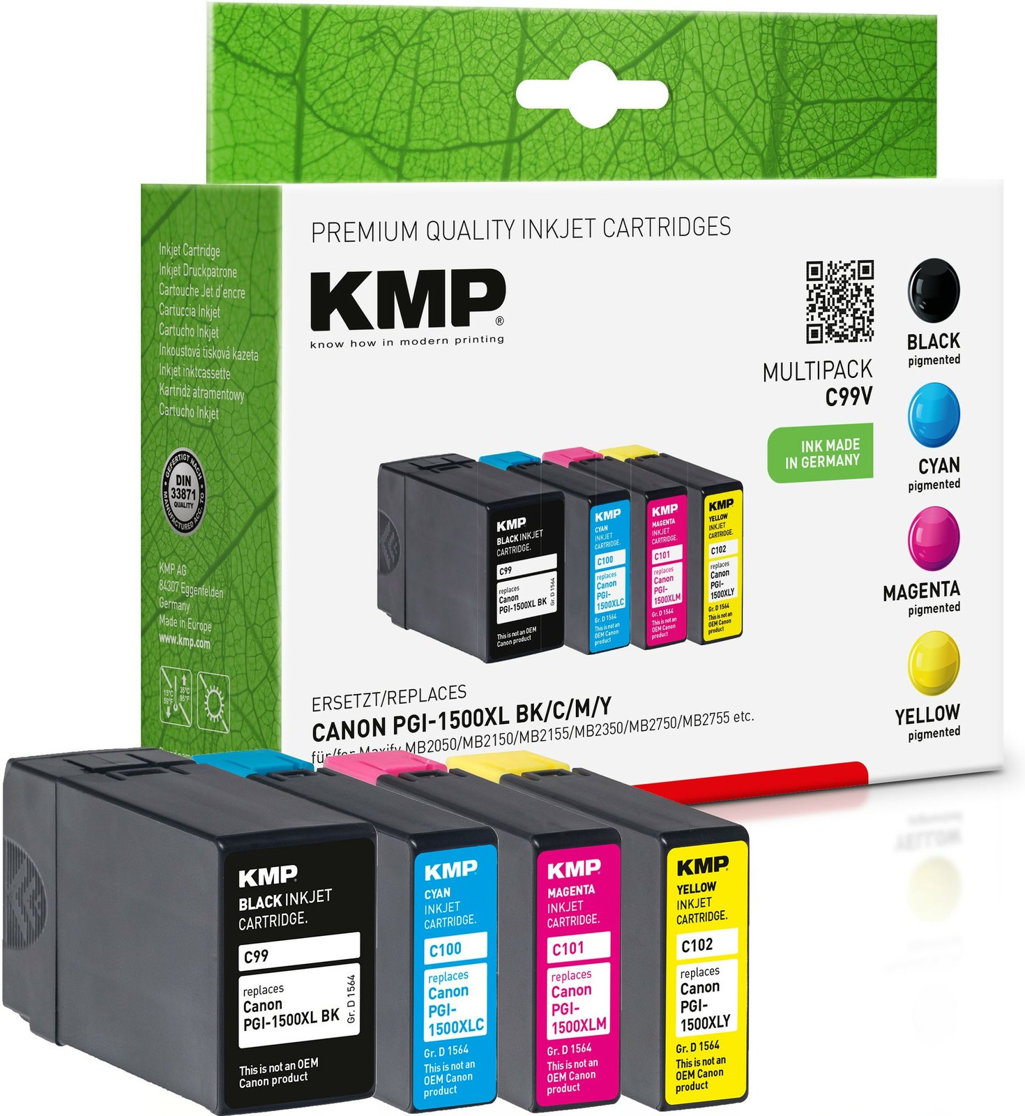 KMP MULTIPACK C99V - 4er-Pack - Schwarz, Gelb, Cyan, Magenta - kompatibel - Tintenpatrone