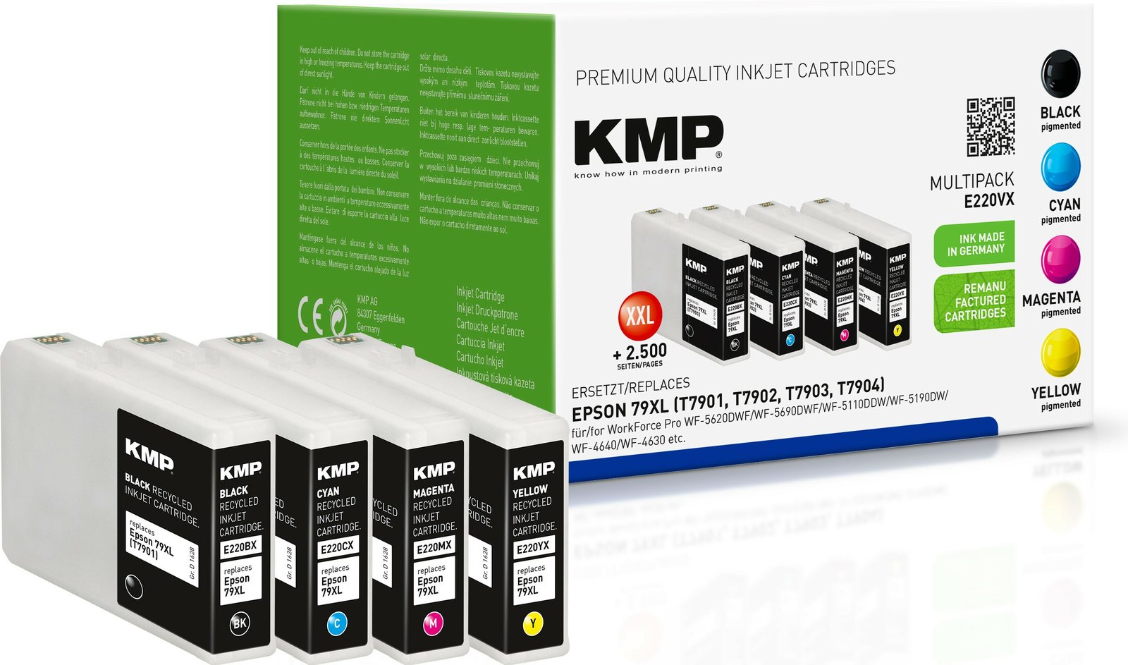 KMP MULTIPACK E220VX - 4er-Pack - Hohe Ergiebigkeit - Schwarz, Gelb, Cyan, Magenta - kompatibel - Tintenpatrone