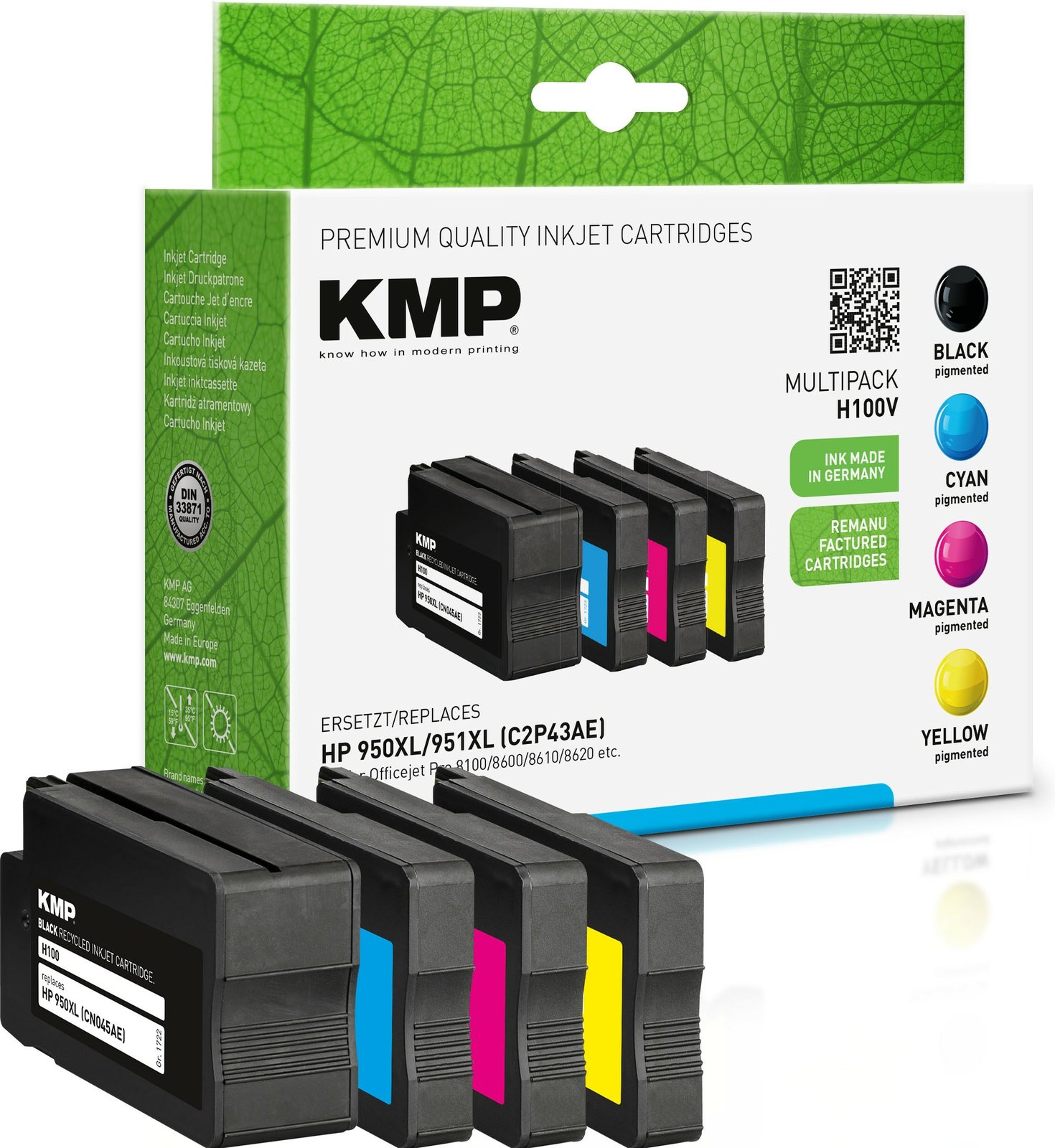 KMP MULTIPACK H100V - 4er-Pack - Schwarz, Gelb, Cyan, Magenta