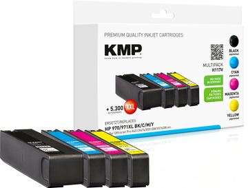 KMP MULTIPACK H117V - 4er-Pack - Hohe Ergiebigkeit - Schwarz, Gelb, Cyan, Magenta - kompatibel - Tintenpatrone von LumaTech