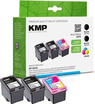 KMP MULTIPACK H77 - 3er-Pack - Schwarz, Farbe (Cyan, Magenta, Gelb) von LumaTech