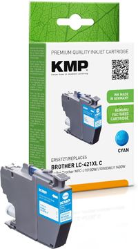 KMP Patrone Brother MFC-J1010DW LC421XLC cyan 500S. 7ml remanufactured - Wiederaufbereitet - Kompatibel von LumaTech