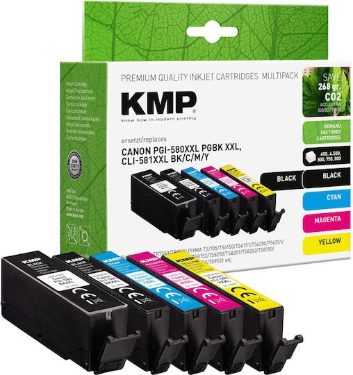 KMP Patrone Canon PGI-580XXL/CLI-581XXL Multip. bk c m y - Kompatibel - Wiederaufbereitet