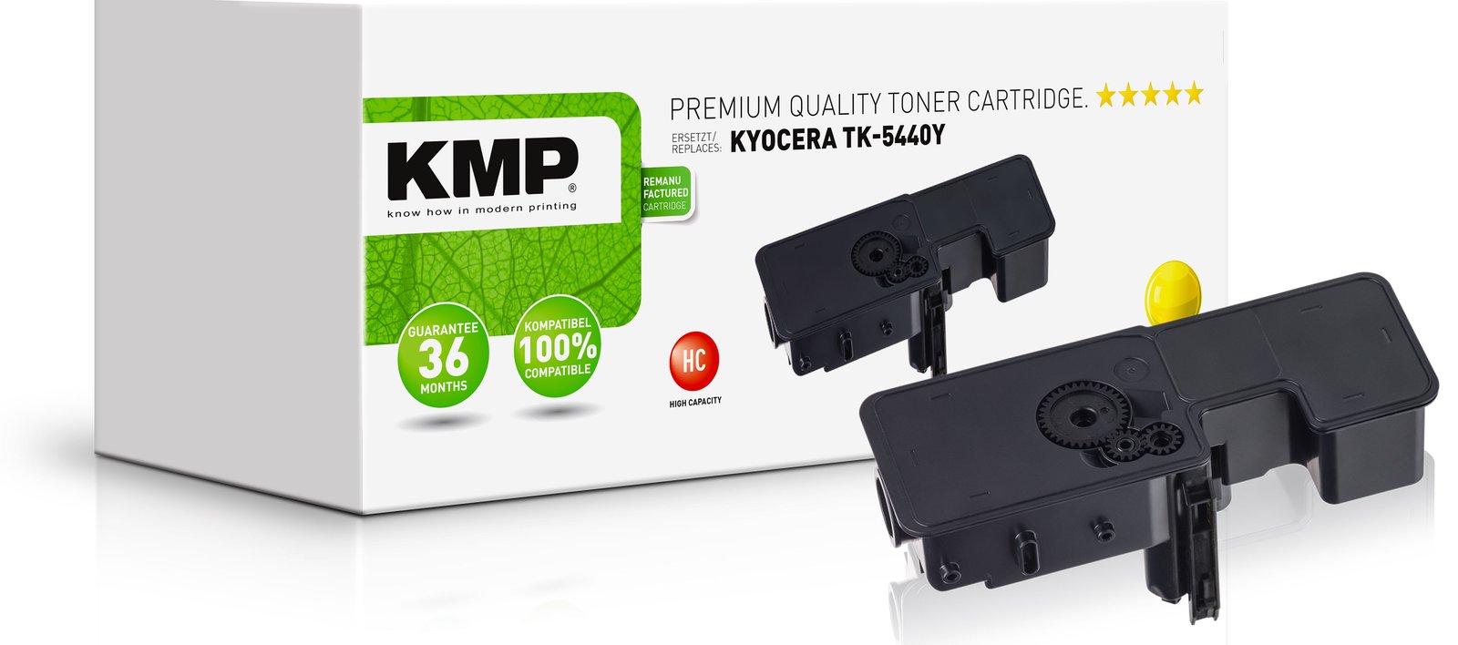 KMP Toner Kyocera TK-5440y 1T0C0AANL0 yellow remanufactured - Wiederaufbereitet - Tonereinheit