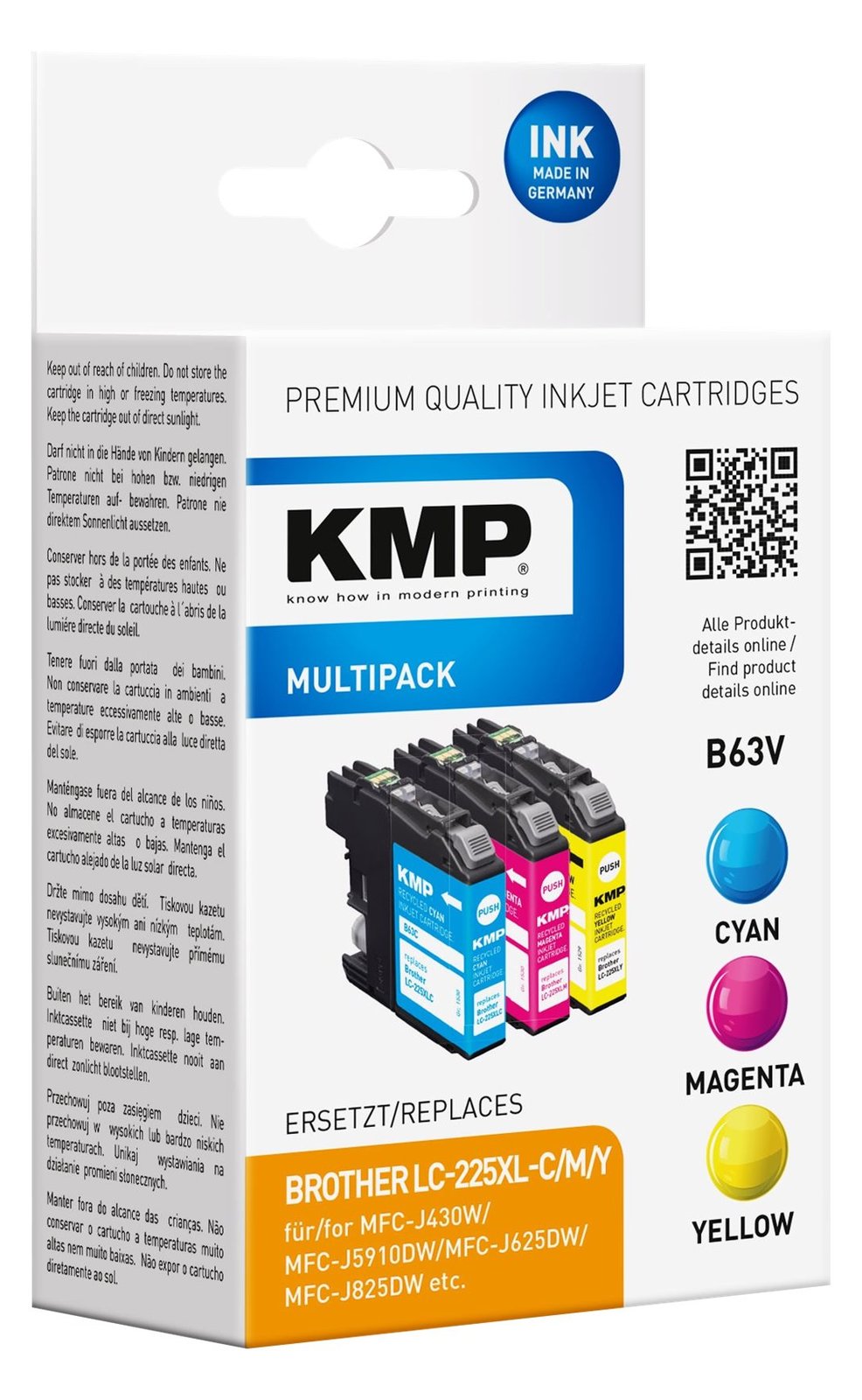 KMP TRIPLE PACK B63V - 3er-Pack - 11.8 ml - Farbe (Cyan, Magenta, Gelb)