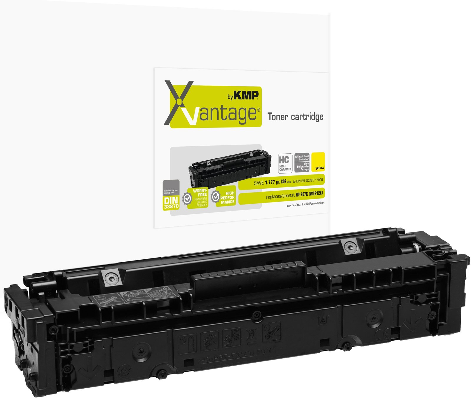 KMP XVantage Toner HP207X W2212X yellow remanufactured - Wiederaufbereitet - Tonereinheit
