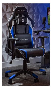 XRocker Agility Compact eSports - Gaming-Buerodrehstuhl für Kinder & Teenager - Schwarz; Blau von LumaTech