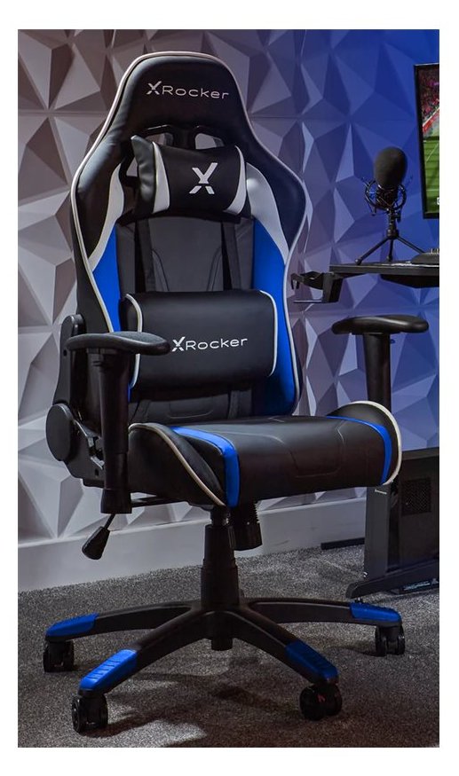 XRocker Agility Compact eSports - Gaming-Buerodrehstuhl für Kinder & Teenager - Schwarz; Blau von LumaTech