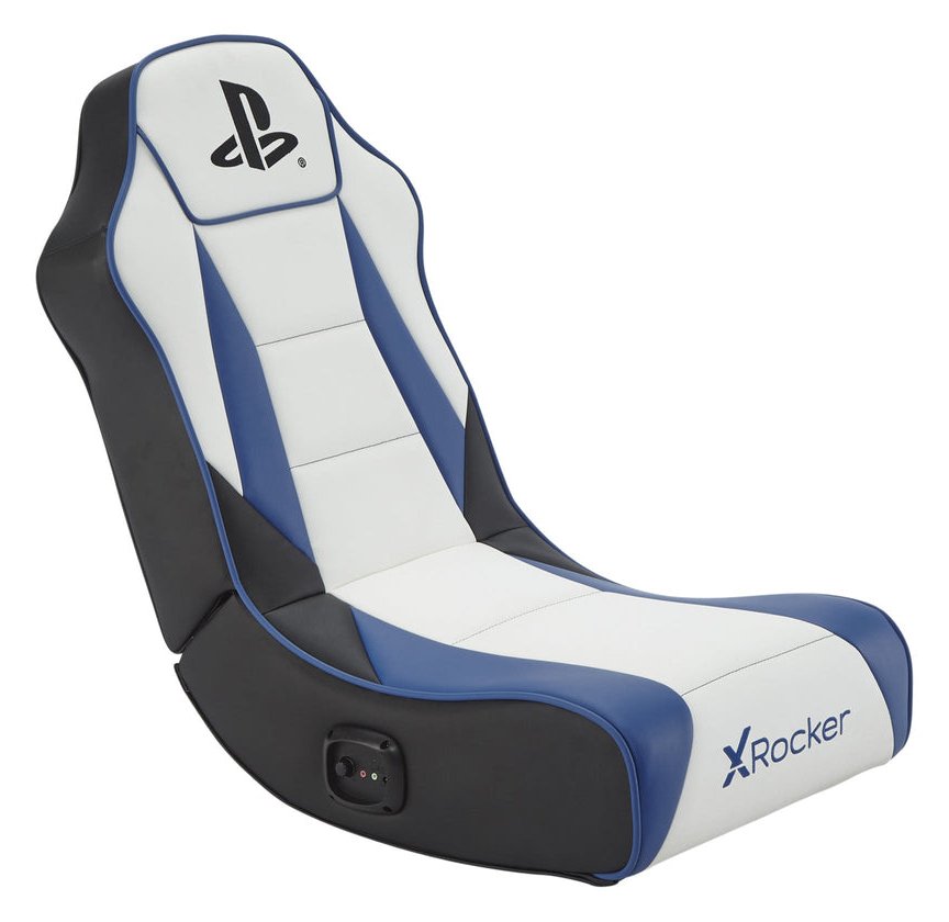 XRocker Gaming Bodensessel PlayStation/2 Lautsprecher/weiss-blau