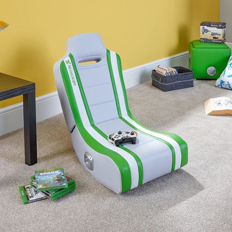 XRocker X Rocker Shadow 2.0 - Konsolen-Gamingstuhl - Gepolsterter Sitz - Gepolsterte Rückenlehne - Weiß - Rot - Weiß von LumaTech