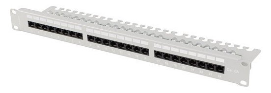 Lanberg 19 Patchpanel CAT.6A UTP+ Kabelorg. gr - 24-Port - Rack-Modul