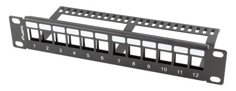 Lanberg Patchpanel Blank 1U Keystone Organizer schw. - Patch-Panel