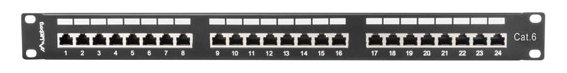 Lanberg PPS6-1024-B - RJ-45 - Cat6 - Schwarz - Metall - 1U - 442 mm
