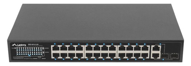 Lanberg Switch 24X 100MB DSP+/2X Combo Rack 19 250W - Switch - 1 Gbps
