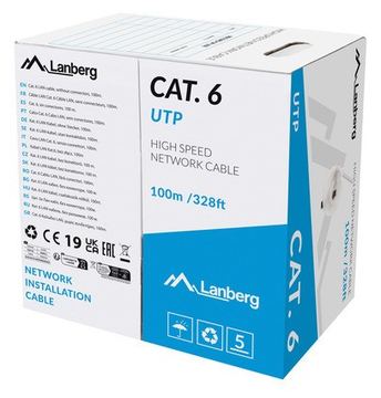 Lanberg Verlegekabel CAT.6 UTP CU CPR+Fluke grau - Verlegekabel - Netzwerk von LumaTech