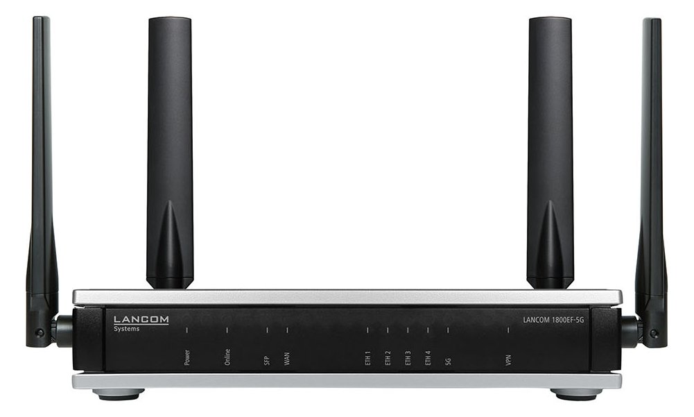 Lancom 1800EF-5G EU Powerful business router with 5G fiber-optic port SFP and Gigabit - Router - Glasfaser (LWL)