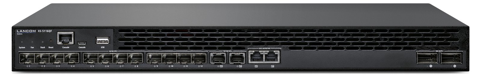 Lancom XS-5116QF - Switch - L3 - managed - 12 x 1 Gigabit / 10 Gigabit SFP+ + 2 x combo 1/2.5/5/10