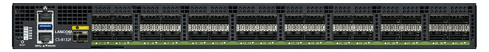 Lancom CS-8132F-F2B, Managed, L2/L3, Rack-Einbau, 1U