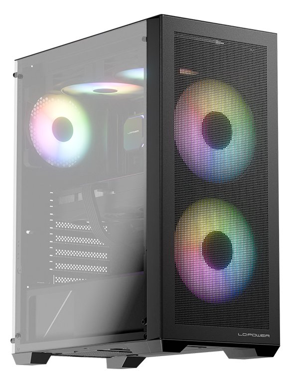 LC-Power Geh Midi ATX Gaming 717B - Meshwork_L Dark - o.N. - Gehäuse - ATX