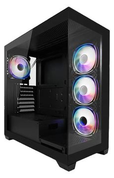 LC-Power Gehäuse MidiTower 715B black USB3.2/Audio o.Netzteil SEAMLESS_X von LumaTech