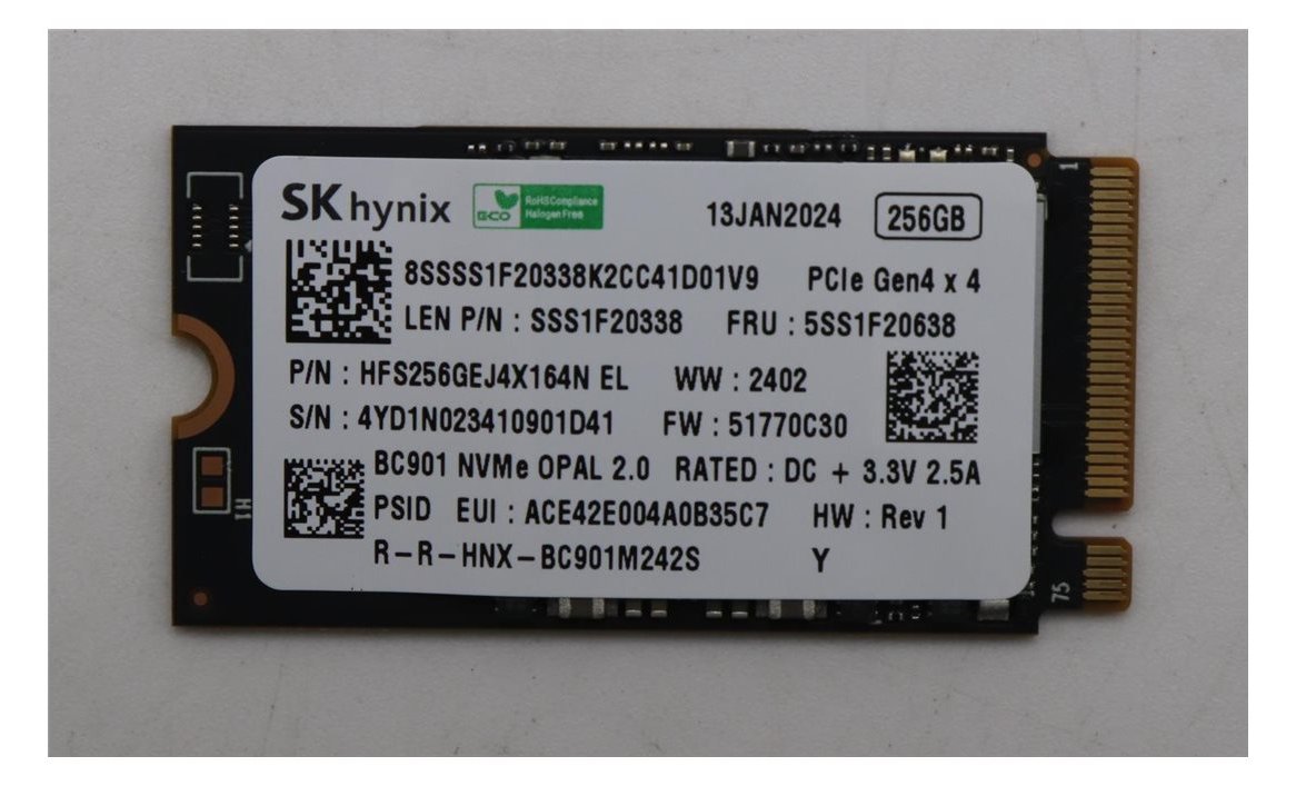 Lenovo 256GB M.2 2242 PCIe 4.0 SSD assembly