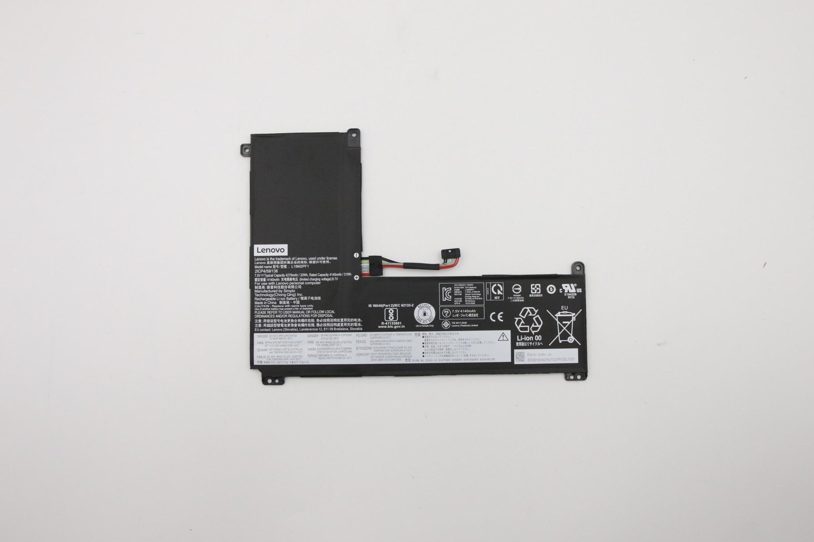Lenovo 2-C Laptop Battery 32Wh L19M2PF1 - Batterie - 4.270 mAh