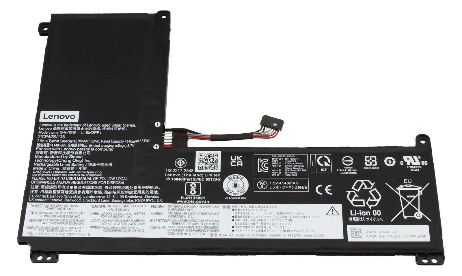 Lenovo 5B10W42964 Akku 32Wh Original - Akku - 4.270 mAh