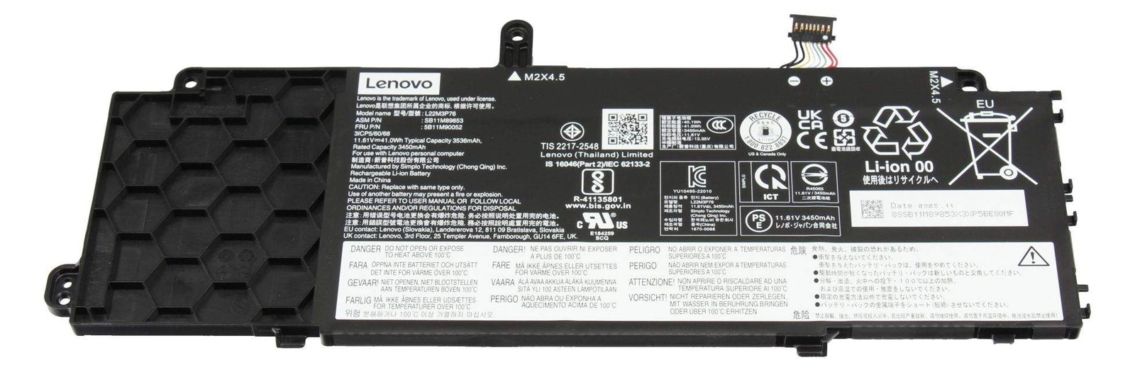Lenovo 5B11M90054 Akku 41Wh Original - Batterie - 3.536 mAh