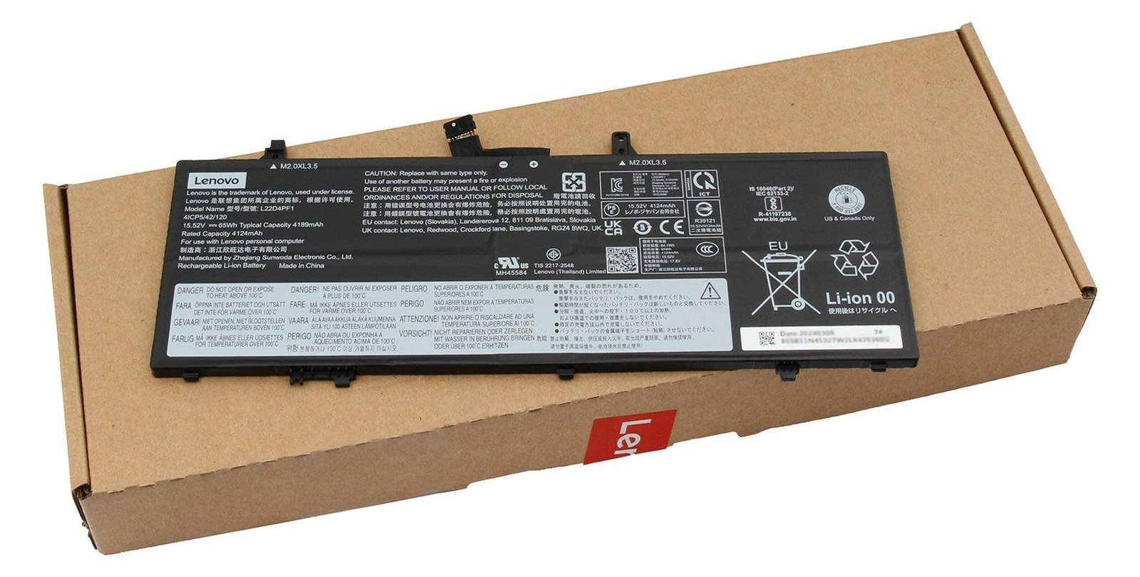 Lenovo 65Wh 4-cell Li-Polymer laptop 5B11N45340 - Batterie - 4.189 mAh