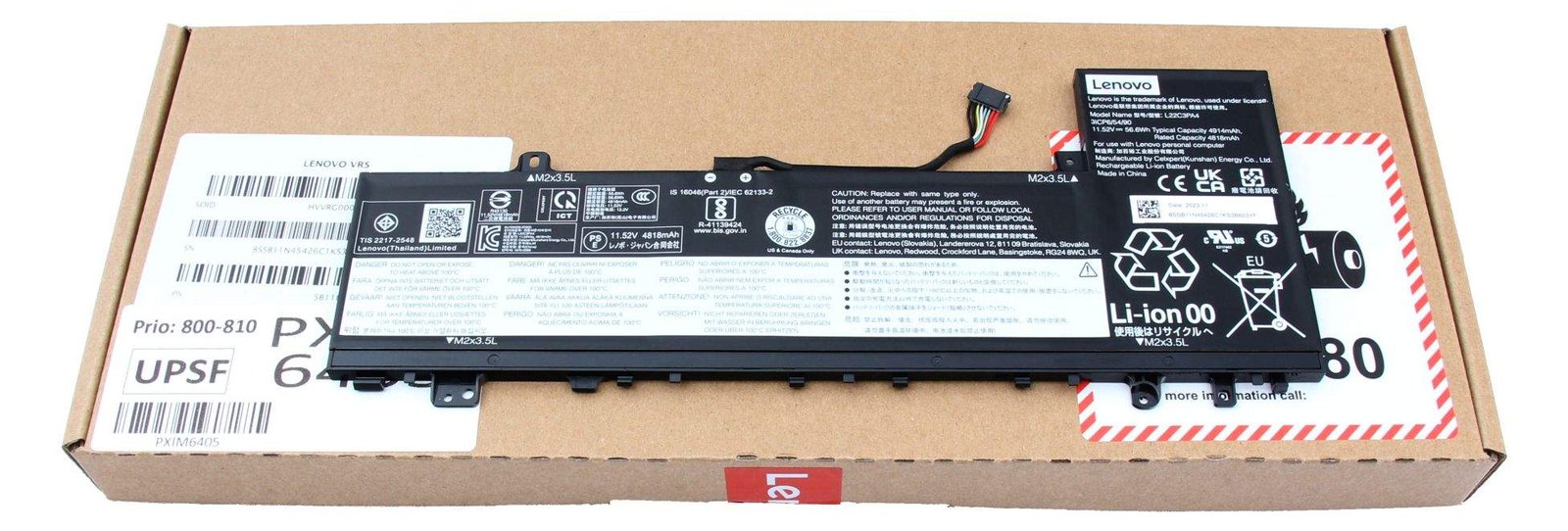 Lenovo Battery 3 Cell 56.6Wh L22M3PA4SP/A 25 - Batterie - 4.914 mAh