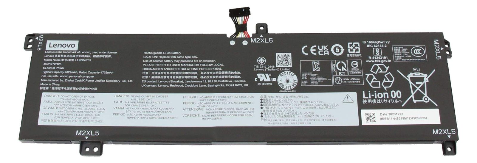 Lenovo Battery 4 Cell 75Wh - Akku - 4.725 mAh
