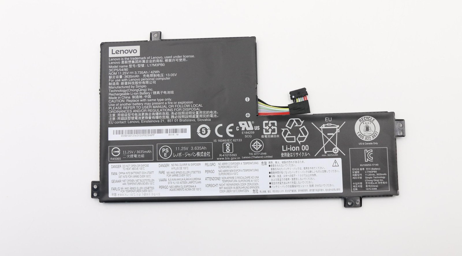 Lenovo Battery 42 WH 3 Cell 5B10Q13163 - Batterie - 42 mAh