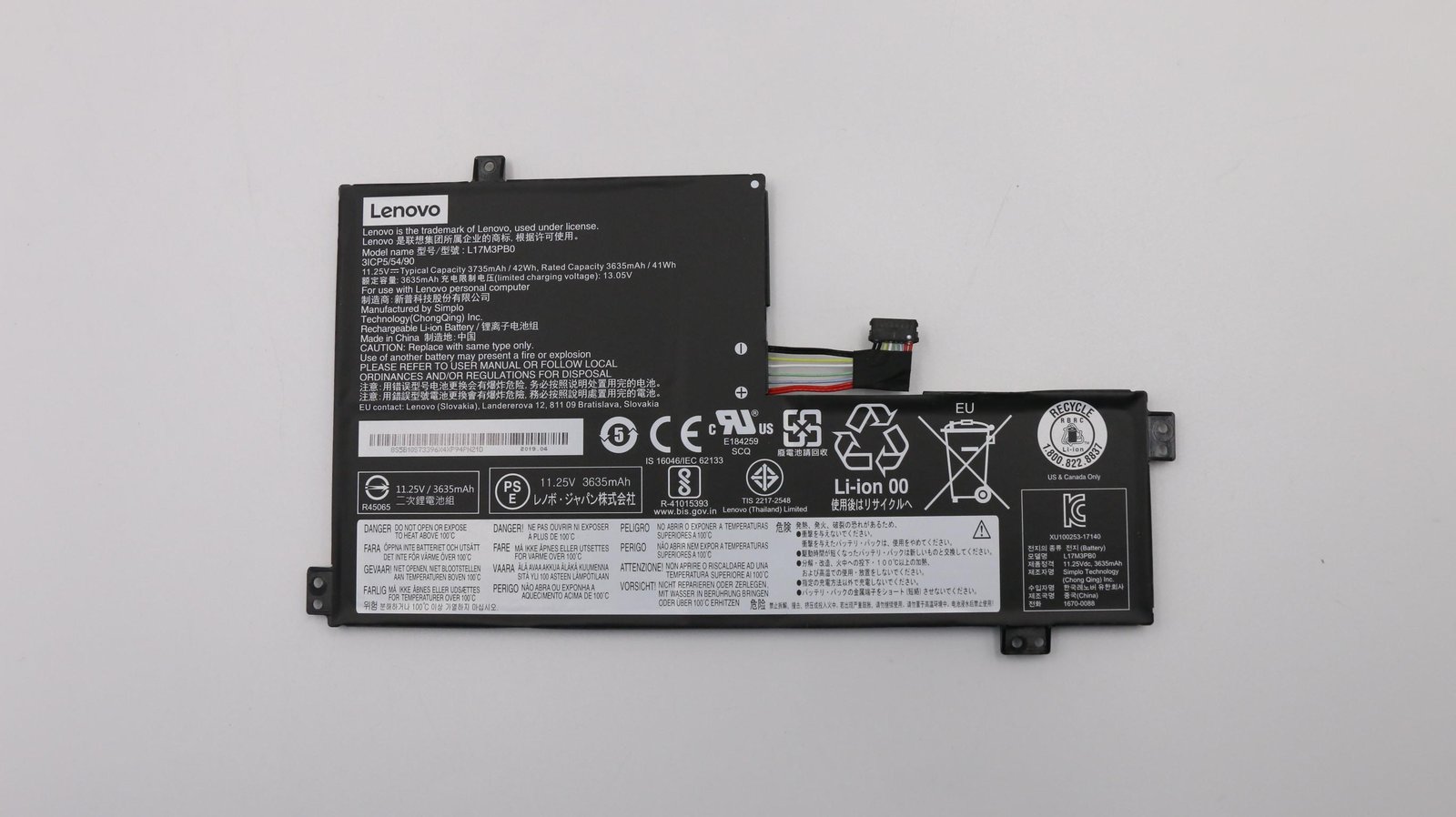 Lenovo Battery 42Wh 3 Cell 5B10S73396 - Batterie - Batterie - 42 mAh
