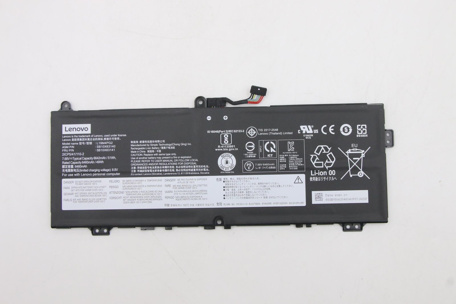 Lenovo IdeaPad Flex 5 Chromebook 13 Battery SP/B L19M4PG2 51Wh 4c - Batterie - 51 mAh