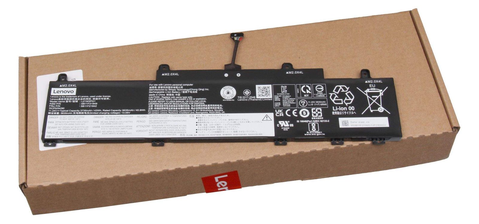 Lenovo Laptop-Batterie - 3 Zellen - 42 Wh