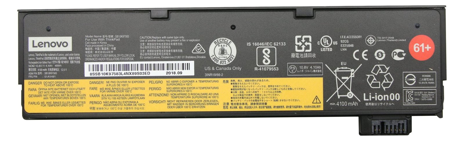 Lenovo Laptop-Batterie - Lithium-Ionen - 6 Zellen