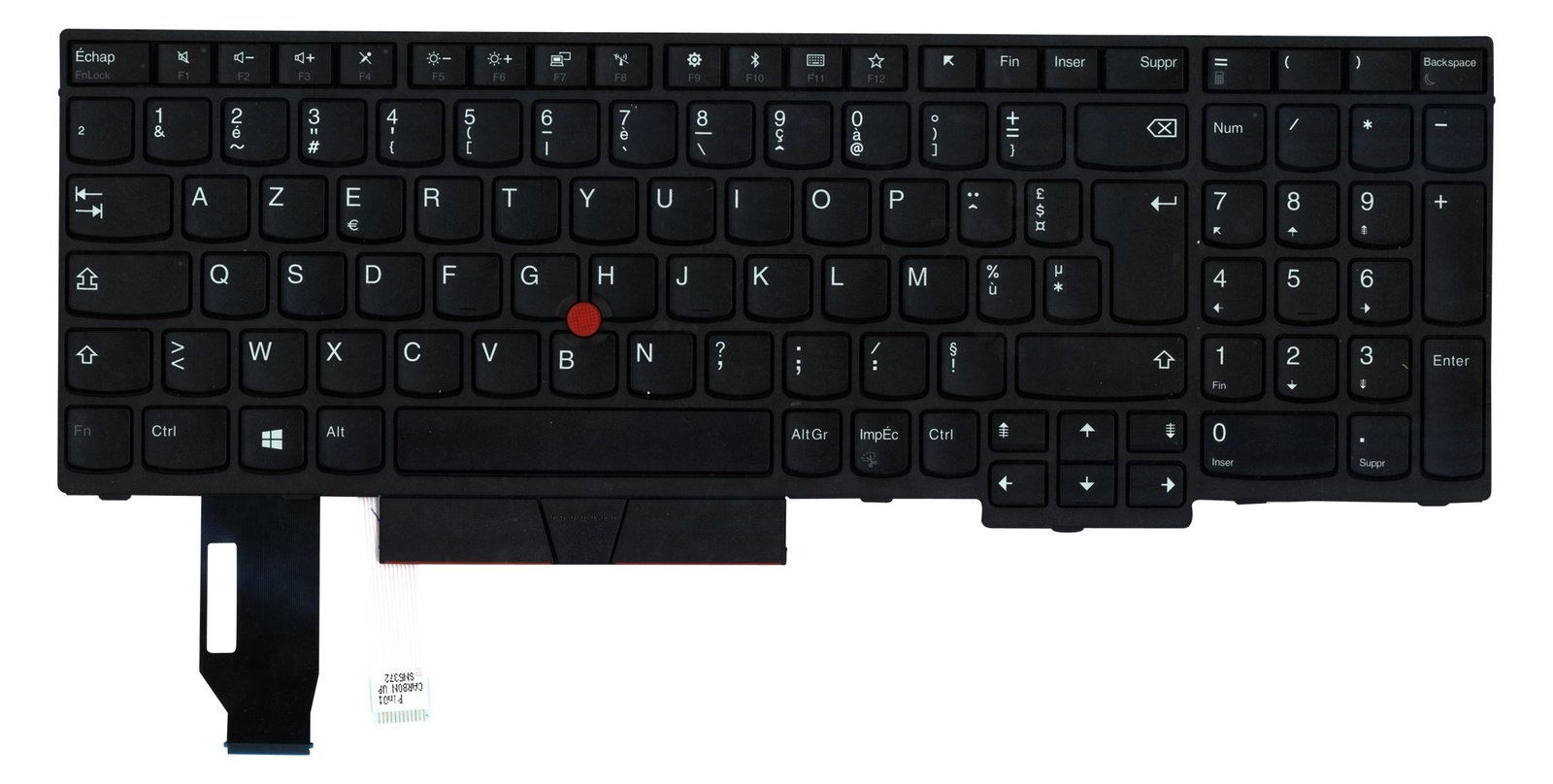 Lenovo Lite-On - Ersatztastatur Notebook - mit Trackpoint - TL: Französisch, AZERTY