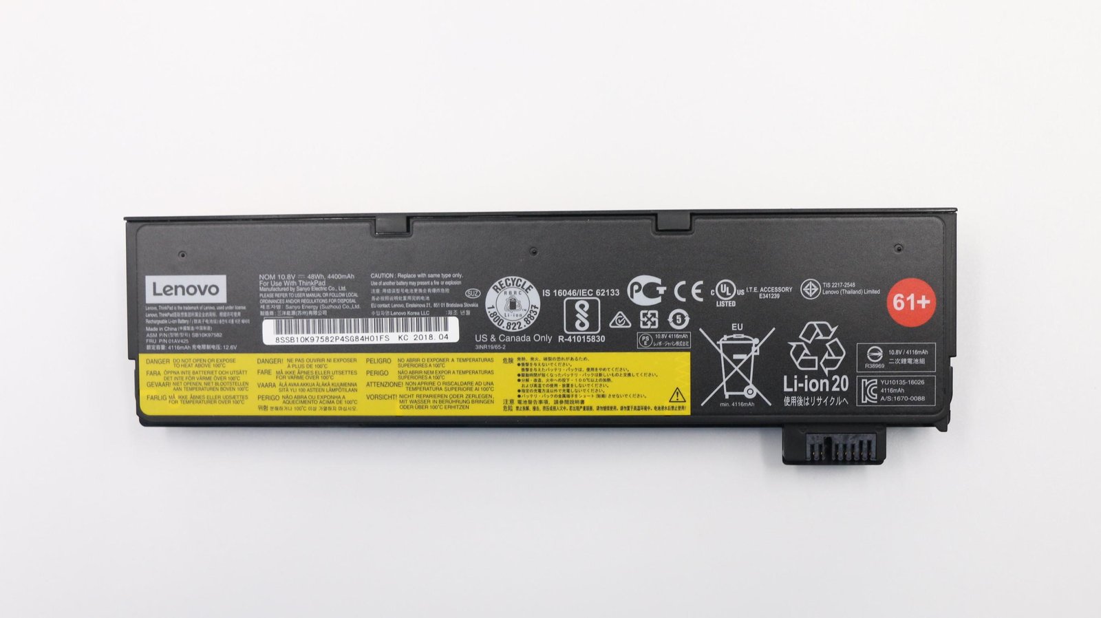 Lenovo Sanyo - Laptop-Batterie - Lithium-Ionen - 6 Zellen - 4400 mAh - 48 Wh - FRU, (CRU)