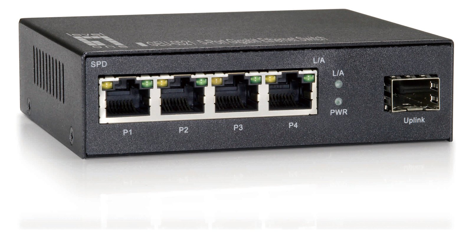 LevelOne GEU-0521 - Switch - unmanaged - 4 x 10/100/1000 + 1 x Gigabit SFP