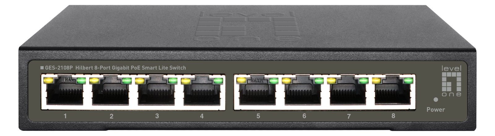 LevelOne Hilbert 8-Port Gigabit PoE Smart Lite Switch - 802.3at/af PoE - 8 PoE Ausgänge - 112.8W PoE-Leistungsbudget