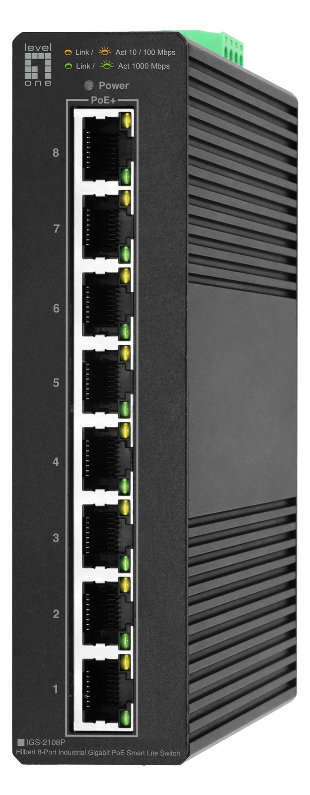 LevelOne Switch 8x GE IGS-2108P 8xPoE Outputs schwarz