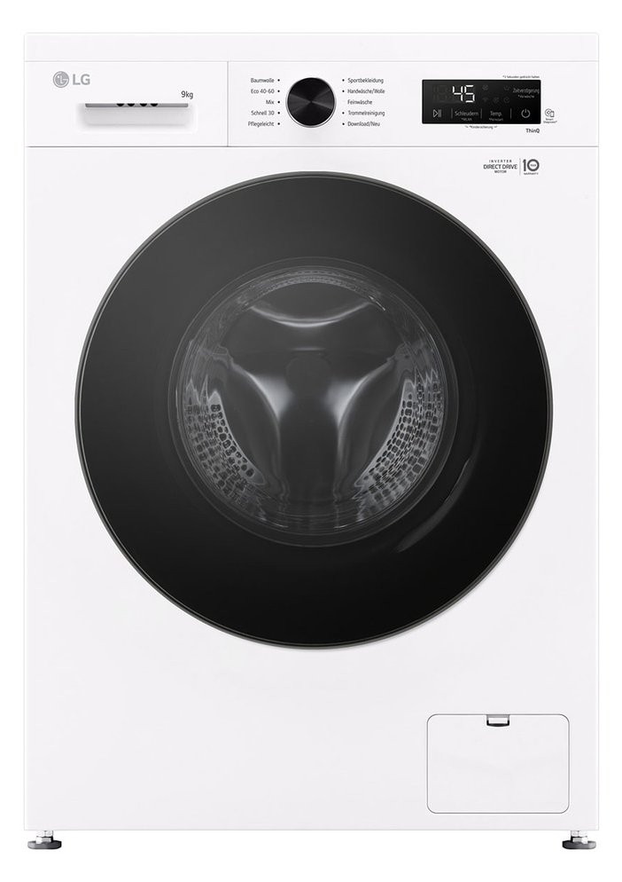LG F4WB309Y, Frontlader, 9 kg, B, 75 dB, 1400 RPM, A
