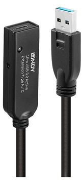 Lindy 10m USB 3.0 Aktivverlängerung Typ A an C - Kabel - Digital/Daten von LumaTech