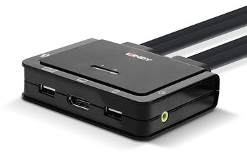 Lindy 2 Port DisplayPort 1.2, USB Type C, USB 2.0 & Audio Cable KVM Switch von LumaTech