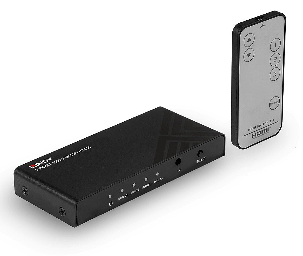 Lindy 3 Port HDMI 18G Switch - Video/Audio-Schalter
