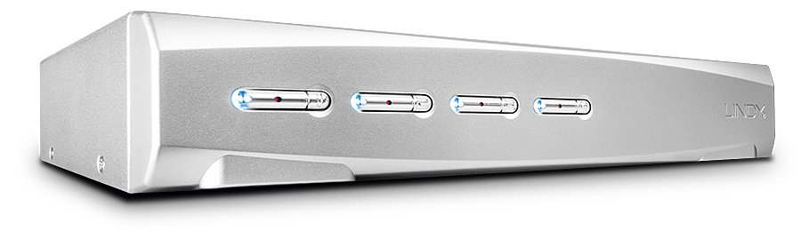 Lindy 4 Port DVI-I Single Link, USB 2.0 & Audio KVM Switch Pro