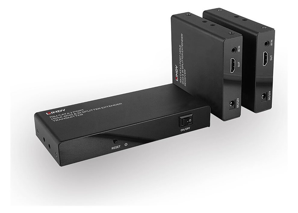 Lindy 70m 2 Port Cat.6 HDMI 4K60 Splitter Extender - 2-Port